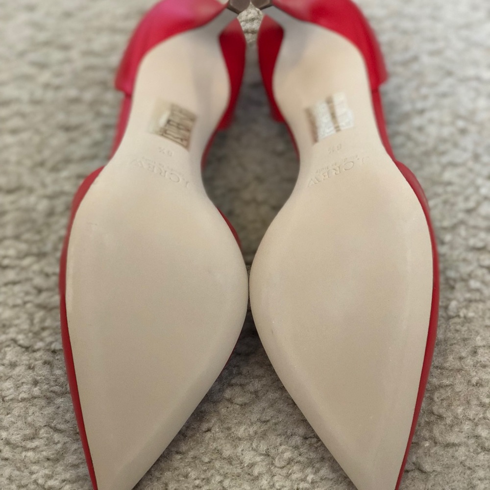 J.Crew Elsie Glossy Red D’Orsay Heels $278 - Picture 5 of 7